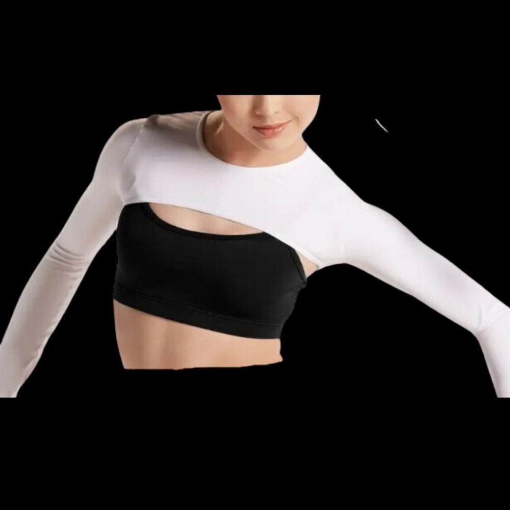 Weissman AM White Long Sleeve Cropped Shrug